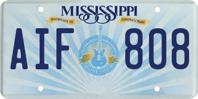 MS license plate AIF808