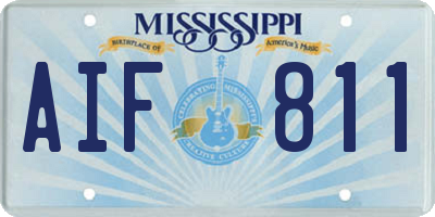MS license plate AIF811