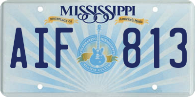 MS license plate AIF813