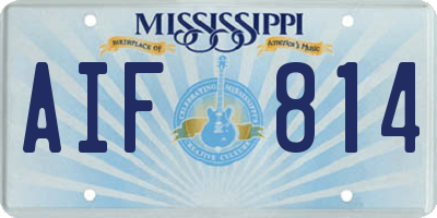 MS license plate AIF814