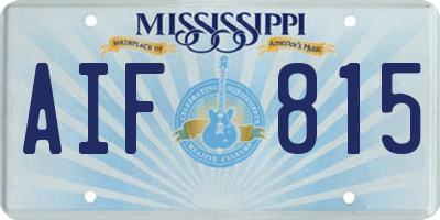 MS license plate AIF815