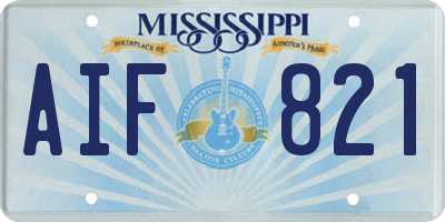 MS license plate AIF821