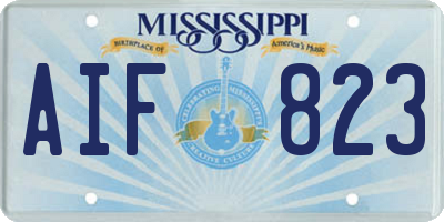 MS license plate AIF823