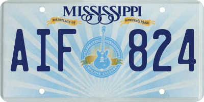 MS license plate AIF824