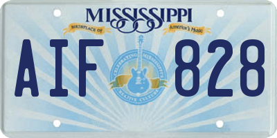 MS license plate AIF828