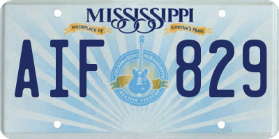 MS license plate AIF829