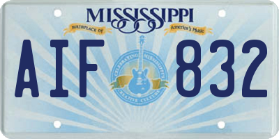 MS license plate AIF832