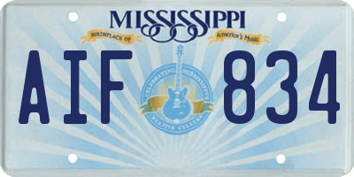 MS license plate AIF834