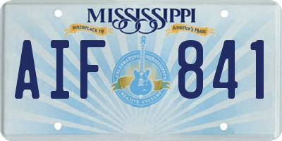 MS license plate AIF841