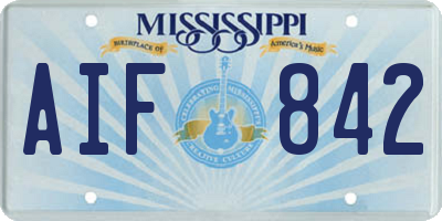 MS license plate AIF842