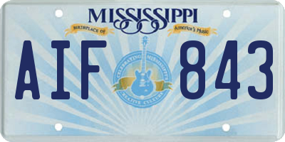 MS license plate AIF843