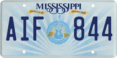 MS license plate AIF844