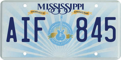 MS license plate AIF845