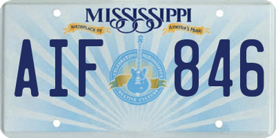 MS license plate AIF846