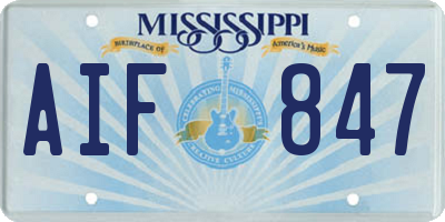 MS license plate AIF847