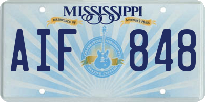 MS license plate AIF848