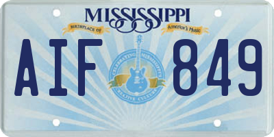 MS license plate AIF849