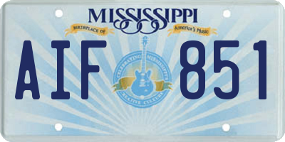 MS license plate AIF851