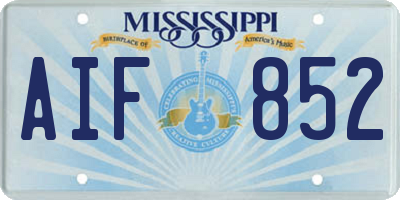 MS license plate AIF852
