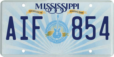 MS license plate AIF854