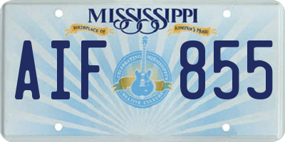 MS license plate AIF855