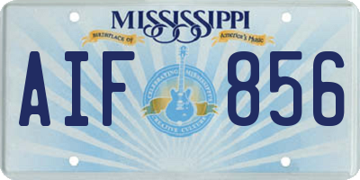 MS license plate AIF856