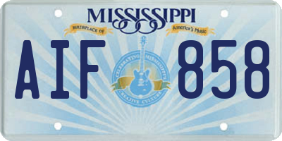 MS license plate AIF858