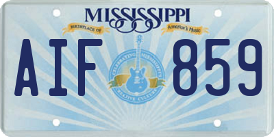 MS license plate AIF859