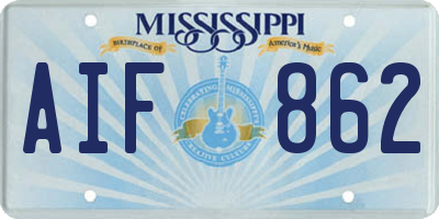 MS license plate AIF862