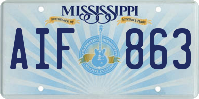 MS license plate AIF863