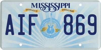 MS license plate AIF869