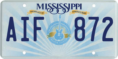 MS license plate AIF872