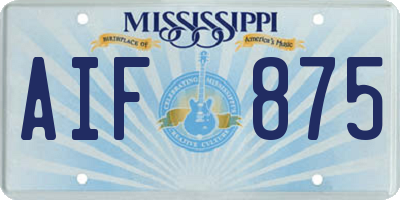 MS license plate AIF875