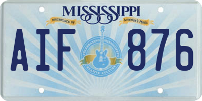 MS license plate AIF876