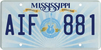 MS license plate AIF881