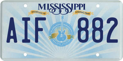 MS license plate AIF882