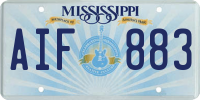MS license plate AIF883