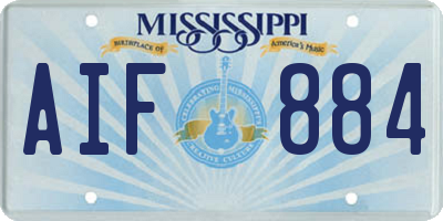 MS license plate AIF884