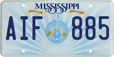 MS license plate AIF885