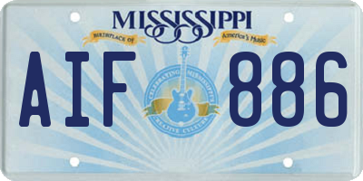 MS license plate AIF886