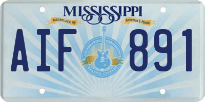 MS license plate AIF891