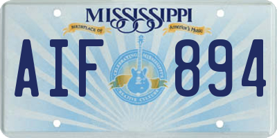 MS license plate AIF894