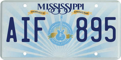 MS license plate AIF895