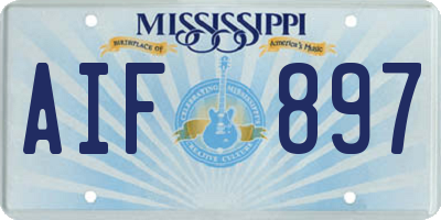 MS license plate AIF897