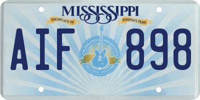 MS license plate AIF898