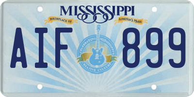 MS license plate AIF899
