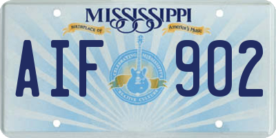 MS license plate AIF902