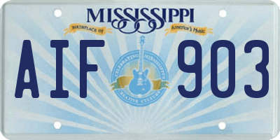 MS license plate AIF903