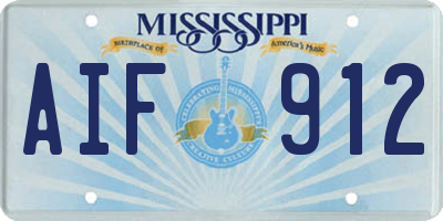 MS license plate AIF912