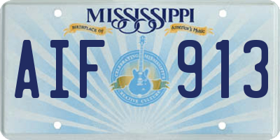 MS license plate AIF913